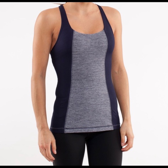 - Lululemon athletica  get fit tank navy heathered deep indigo size 10 - Picture 2 of 11